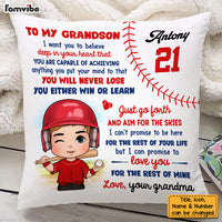 Personalized Gift For Grandson Baseball Pillow 27136 thumb 1