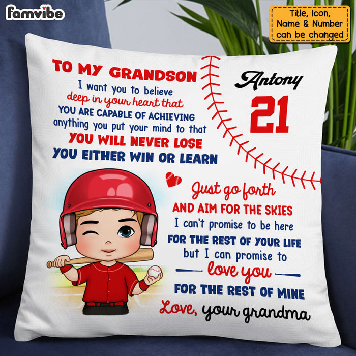 Personalized Gift For Grandson Baseball Pillow 27136 1