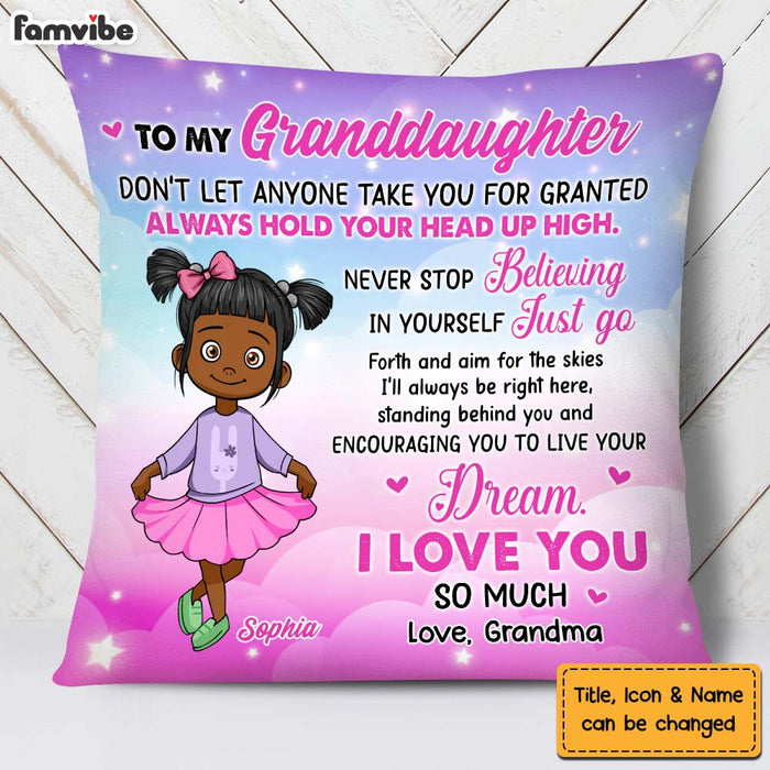 Personalized Gift For Granddaughter Go Forth Aim For The Skies Pillow 27137 1