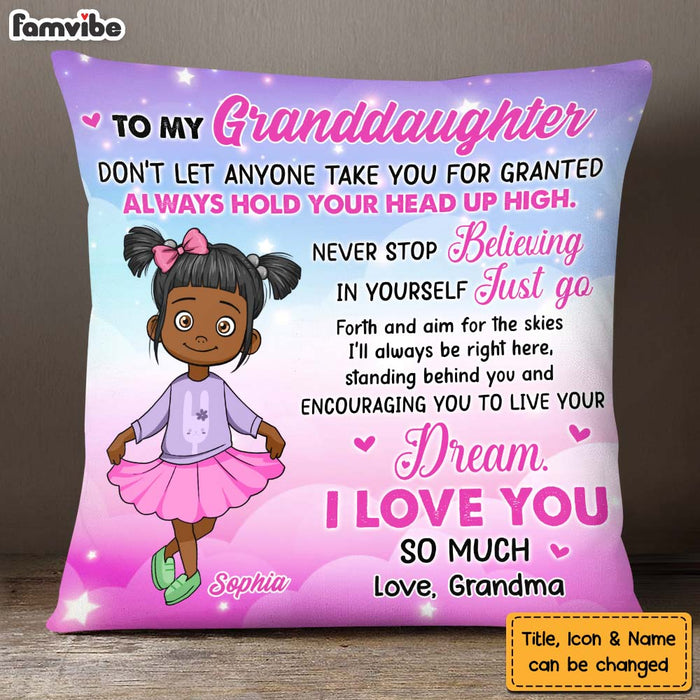 Personalized Gift For Granddaughter Go Forth Aim For The Skies Pillow 27137 1