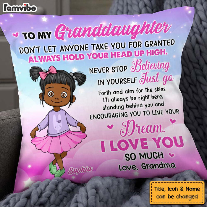 Personalized Gift For Granddaughter Go Forth Aim For The Skies Pillow 27137 1