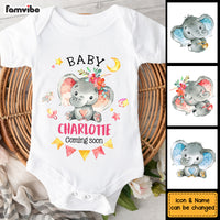 Personalized Gift For Baby Coming Soon Cute Elephant Baby Onesie 27138 thumb 1