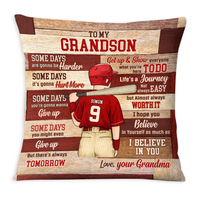 Personalized Gift For Grandson Baseball Believe In Youself Pillow 27142 thumb 1