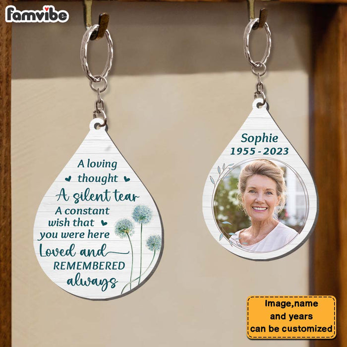 Personalized Memorial Tribute Gift A Silent Tear Wood Keychain 27145 1