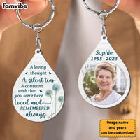 Personalized Memorial Tribute Gift A Silent Tear Wood Keychain 27145 thumb 1