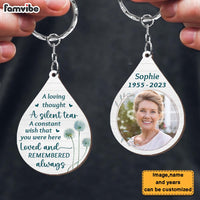 Personalized Memorial Tribute Gift A Silent Tear Wood Keychain 27145 thumb 1