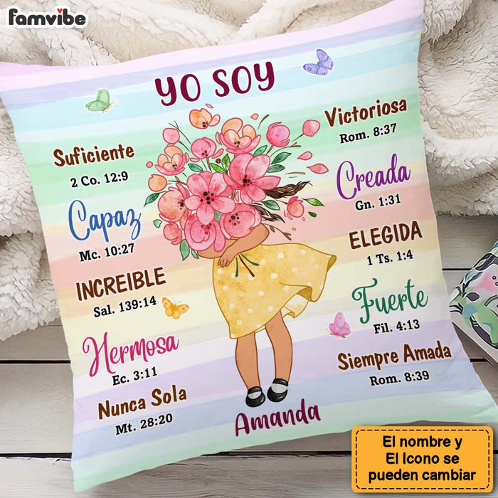 Personalized Gift for Granddaughter Daughter Yo Soy Inspiracion Spanish Bible Pillow 27146 1