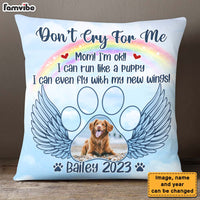 Personalized Photo Pet Memorial Gift for Dog Mom Loss Of Dog Cat Don't Cry For Me Pillow 27149 thumb 1
