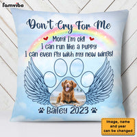 Personalized Photo Pet Memorial Gift for Dog Mom Loss Of Dog Cat Don't Cry For Me Pillow 27149 thumb 1