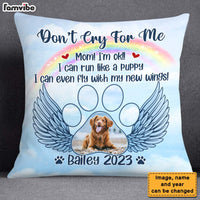 Personalized Photo Pet Memorial Gift for Dog Mom Loss Of Dog Cat Don't Cry For Me Pillow 27149 thumb 1