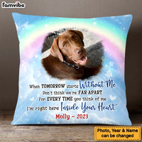 Personalized Pet Memorial Gift When Tomorrow Starts Without Me Rainbow Bridge Upload Photo Pillow 27152 thumb 1