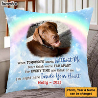 Personalized Pet Memorial Gift When Tomorrow Starts Without Me Rainbow Bridge Upload Photo Pillow 27152 thumb 1