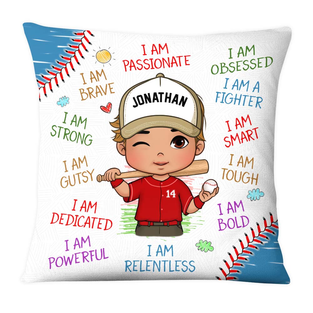 Personalized Gift For Baseball Grandson Affirmation Pillow 27154 Primary Mockup