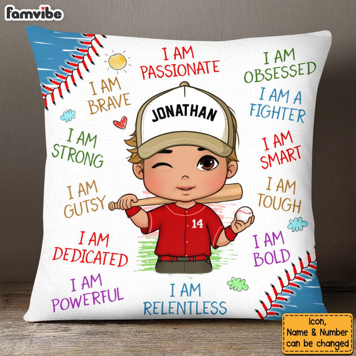 Personalized Gift For Baseball Grandson Affirmation Pillow 27154 1