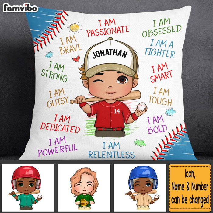 Personalized Gift For Baseball Grandson Affirmation Pillow 27154 1