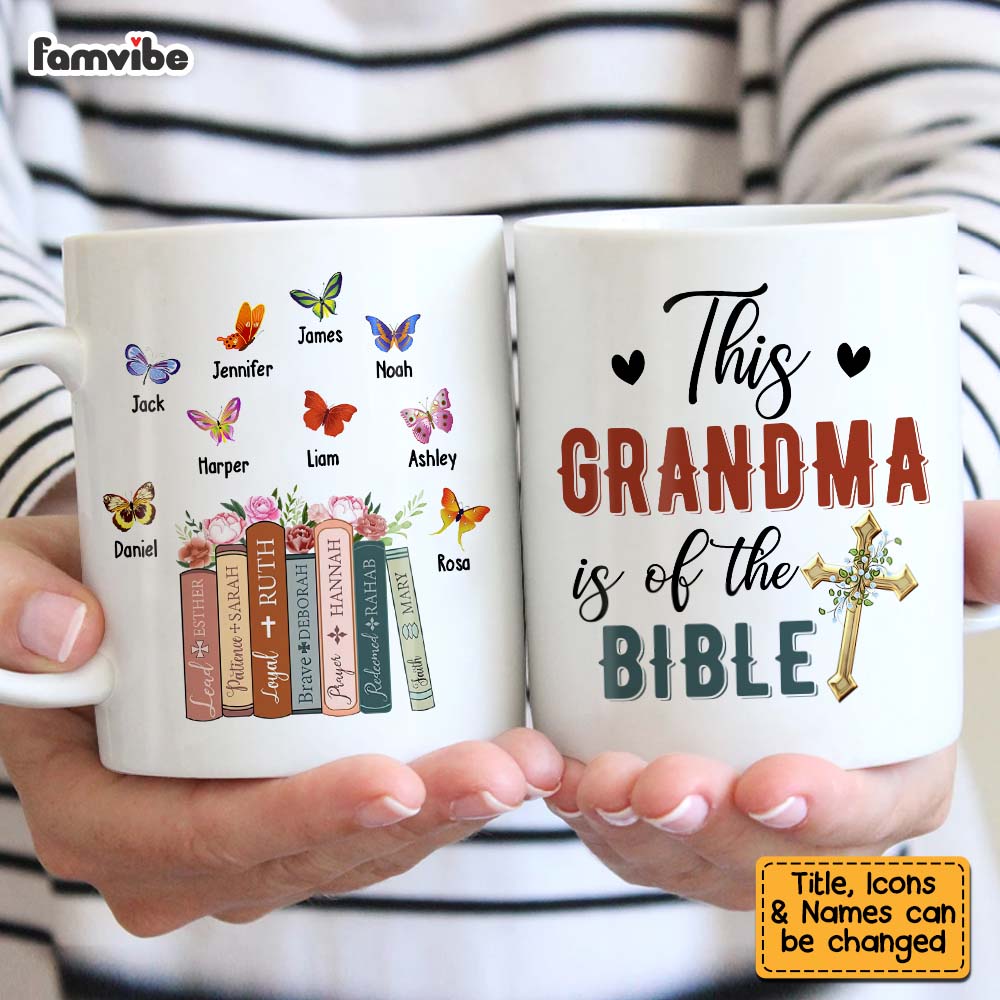 Personalized Gift for Grandma Is Of The Bible Floral Books Mug 27162 Primary Mockup