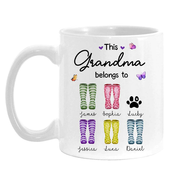 Personalized Gift For Grandma Wellies This Grandma Belongs To Mug 27163 1