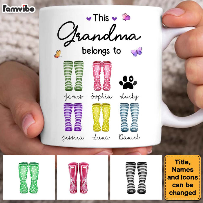 Personalized Gift For Grandma Wellies This Grandma Belongs To Mug 27163 1