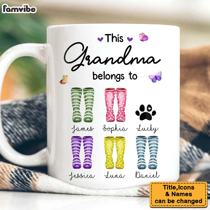Personalized Gift For Grandma Wellies This Grandma Belongs To Mug 27163 1