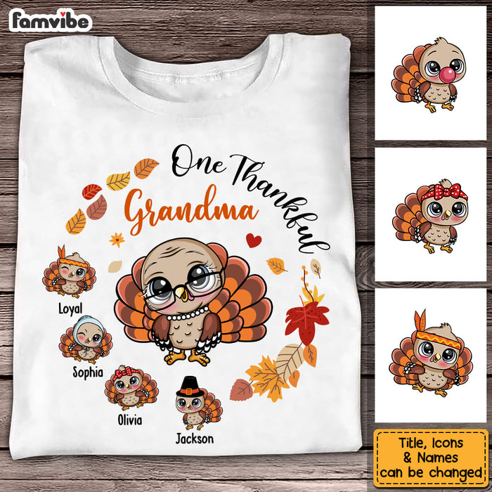 Personalized Gift For Grandma Thankful Turkey Shirt - Hoodie - Sweatshirt 27167 1