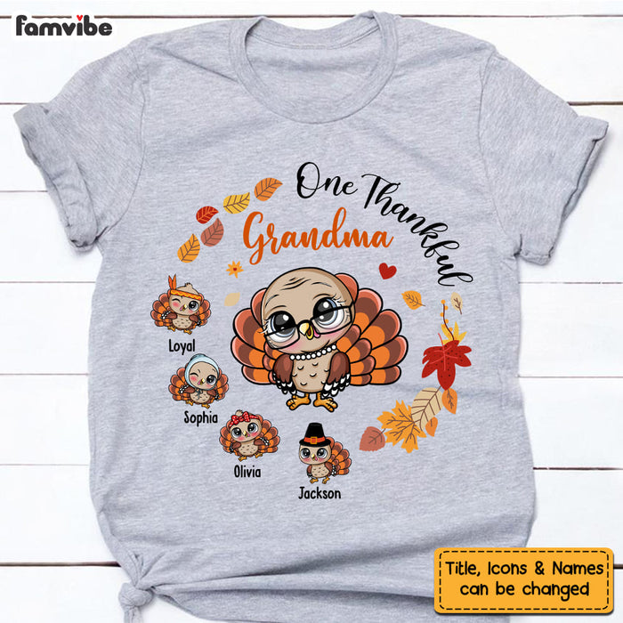 Personalized Gift For Grandma Thankful Turkey Shirt - Hoodie - Sweatshirt 27167 1