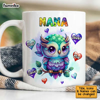 Personalized Gift For Grandma Colorful Owl Hearts Mug 27169 thumb 1