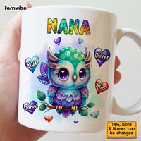 Personalized Gift For Grandma Colorful Owl Hearts Mug 27169 thumb 1