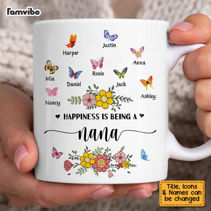 Personalized Gift For Grandma Butterfly Happiness Is Being A Grandma Mug 27172 1