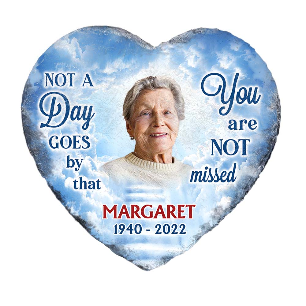 Personalized Memorial Sympathy Gift Not A Day Goes By You Are Not Missed Heart Memorial Stone 27175 Primary Mockup