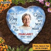 Personalized Memorial Sympathy Gift Not A Day Goes By You Are Not Missed Heart Memorial Stone 27175 thumb 1