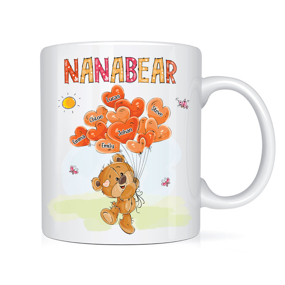 Personalized Gift For Grandma Grandma Bear Heart Balloons Mug 27177 Primary Mockup