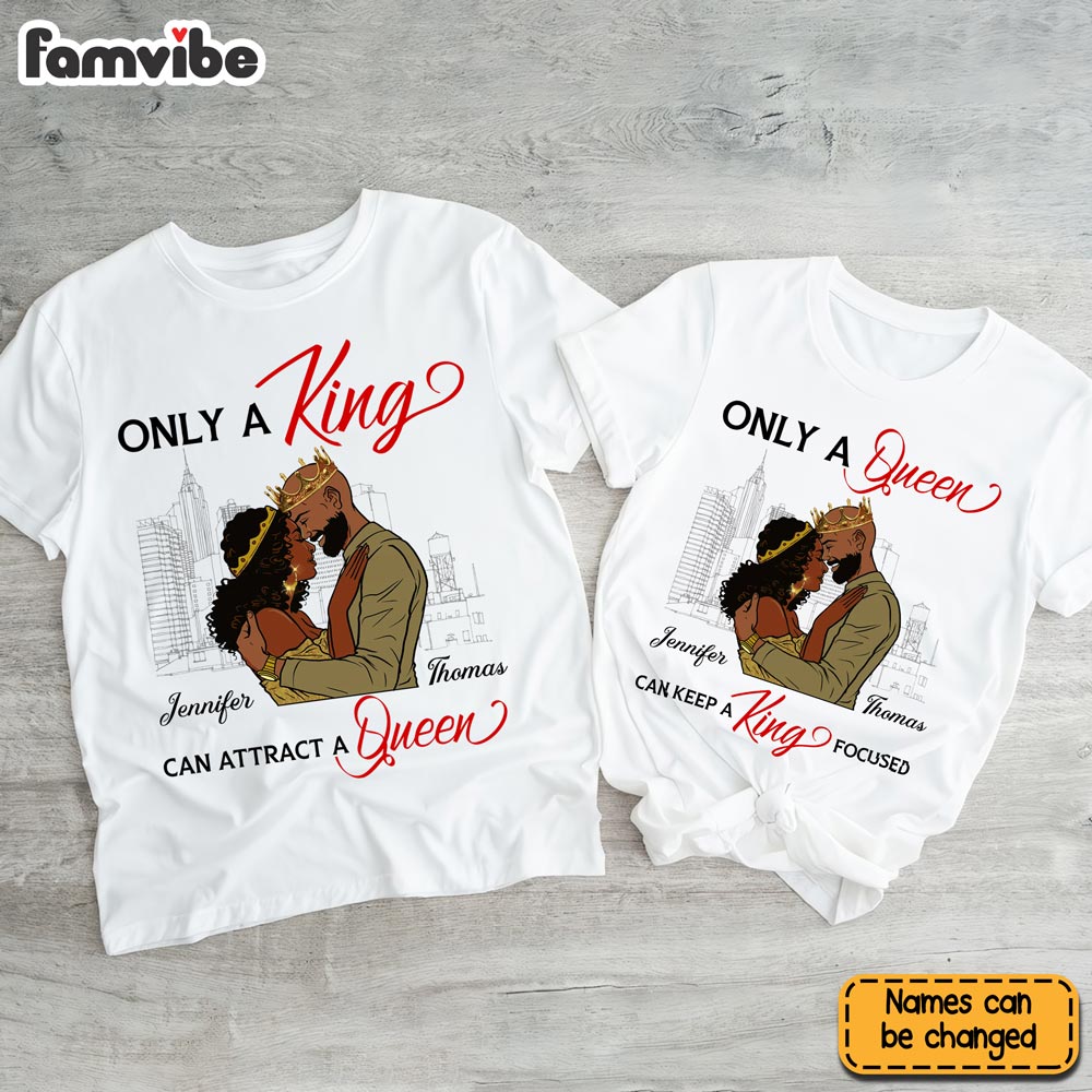 Personalized Gift Afro Black Couple King Queen Couple T Shirt 27179 Primary Mockup