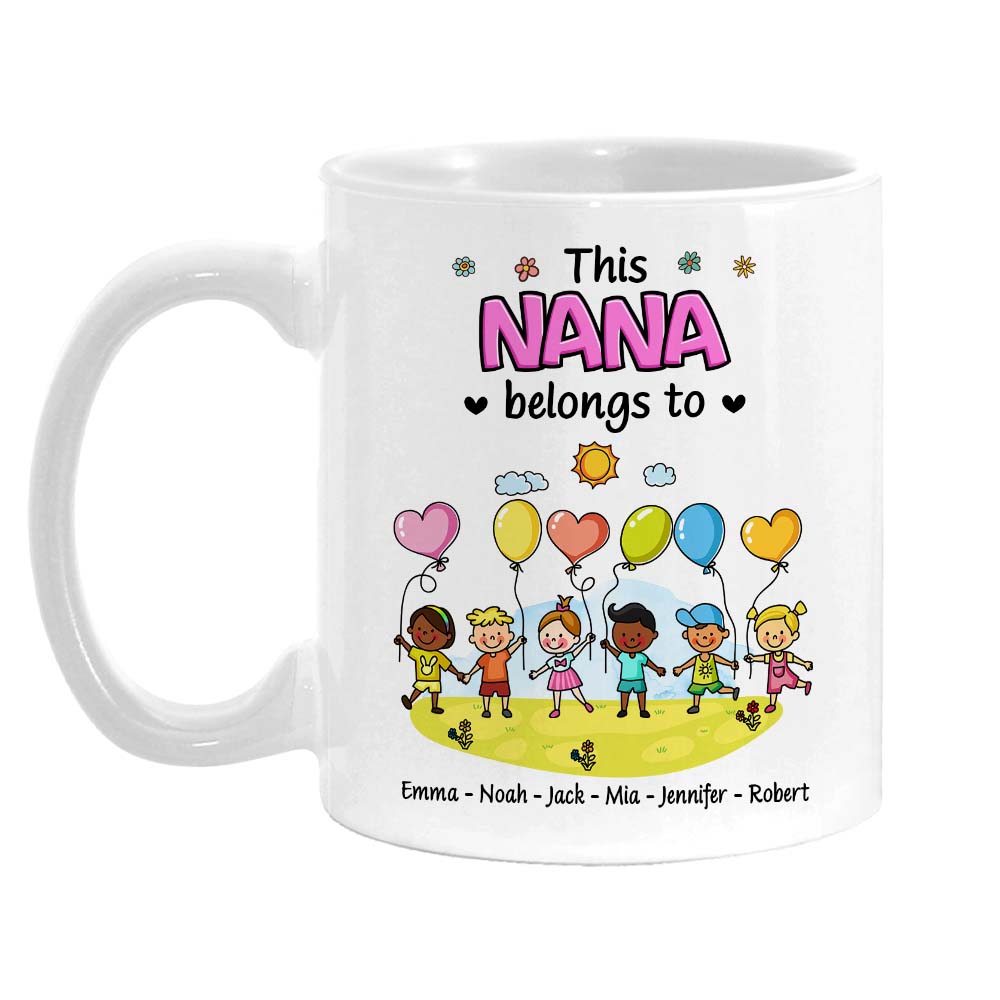 Personalized Gift For Grandma This Nana Belongs To Little Kids Balloons Mug 27184 Primary Mockup