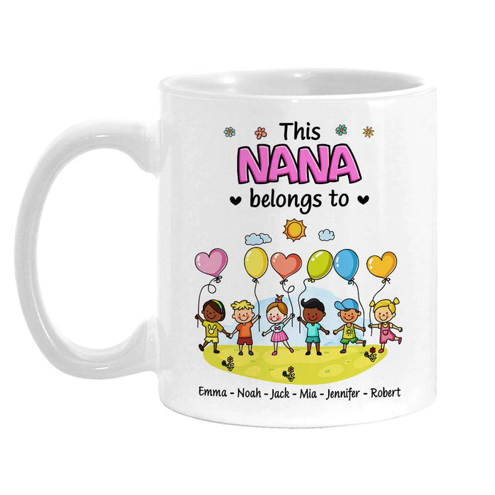 Personalized Gift For Grandma This Nana Belongs To Little Kids Balloons Mug 27184 1