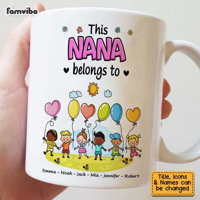 Personalized Gift For Grandma This Nana Belongs To Little Kids Balloons Mug 27184 1