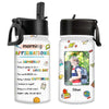 Personalized Gift For Grandson Morning Affirmations Back To School Upload Photo Kids Water Bottle With Straw Lid 27188 1