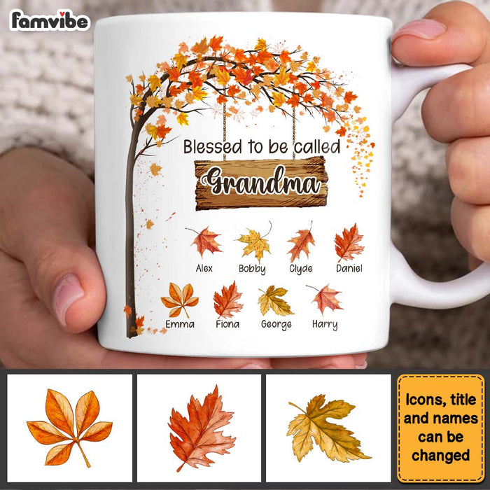 Personalized Gift For Grandma Blessed To Be Called Autumn Mug 27191 1