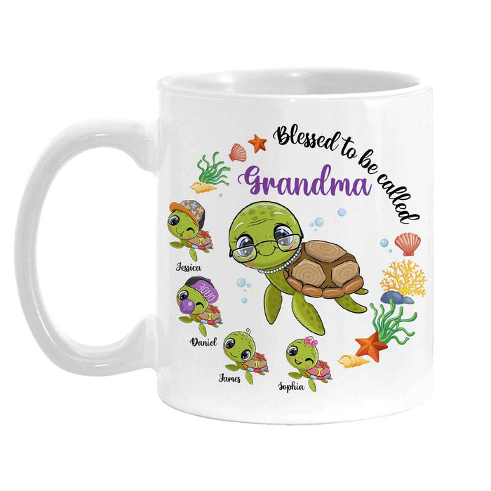 Personalized Gift For Grandma Turtle Blessed To Be Called Mug 26564 27199 1