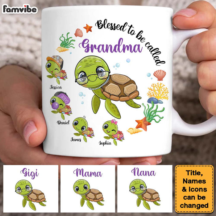 Personalized Gift For Grandma Turtle Blessed To Be Called Mug 26564 27199 1