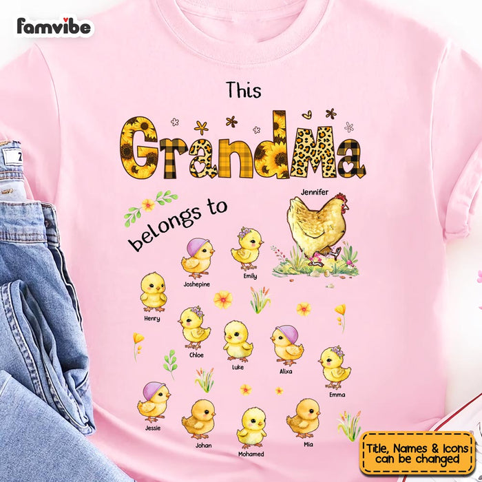 Personalized Shirt Chicken This Grandma Belongs To Birthday Gift For Nana, Grandma, Mom Shirt - Hoodie - Sweatshirt 27204 1
