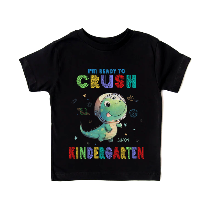 Personalized Gift For Grandson Dinosaur Galaxy Back To School Kid T Shirt 27207 1