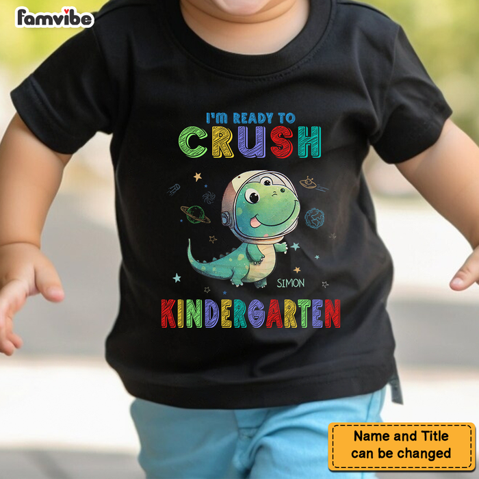 Personalized Gift For Grandson Dinosaur Galaxy Back To School Kid T Shirt 27207 1