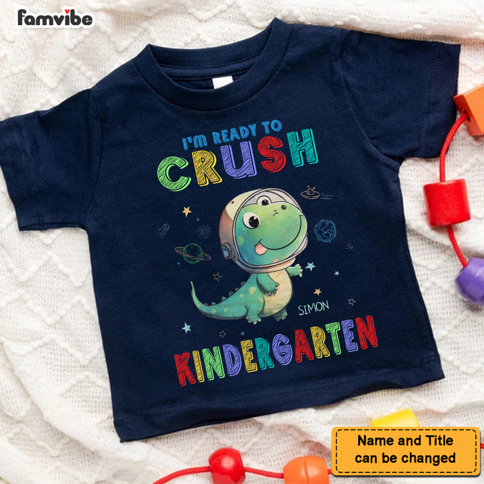 Personalized Gift For Grandson Dinosaur Galaxy Back To School Kid T Shirt 27207 1