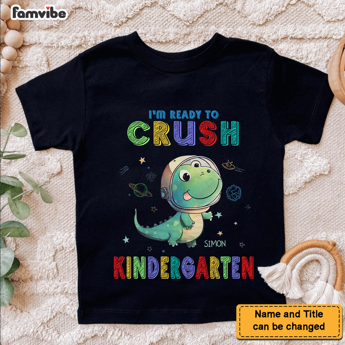Personalized Gift For Grandson Dinosaur Galaxy Back To School Kid T Shirt 27207 1