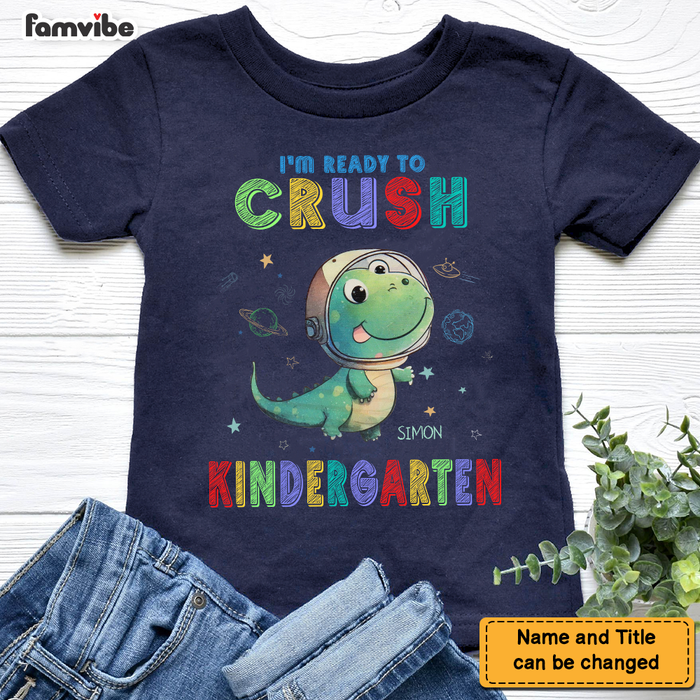 Personalized Gift For Grandson Dinosaur Galaxy Back To School Kid T Shirt 27207 1
