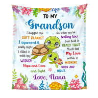 Personalized Gift For Grandson Turtle Hug This Blanket 27208 thumb 1