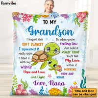 Personalized Gift For Grandson Turtle Hug This Blanket 27208 thumb 1