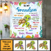 Personalized Gift For Grandson Turtle Hug This Blanket 27208 1