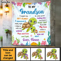 Personalized Gift For Grandson Turtle Hug This Blanket 27208 thumb 1