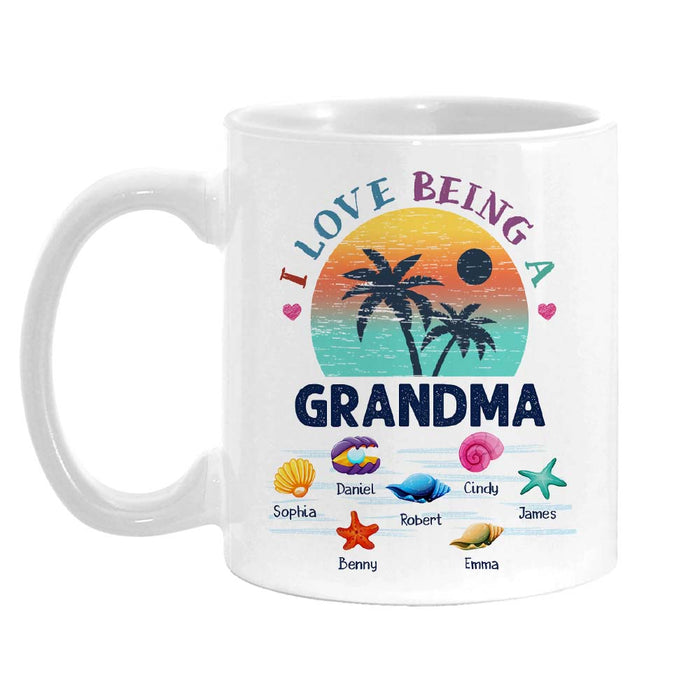 Personalized Gift For Grandma Beach Summer Vacation I Love Being A Grandma Mug 27212 1